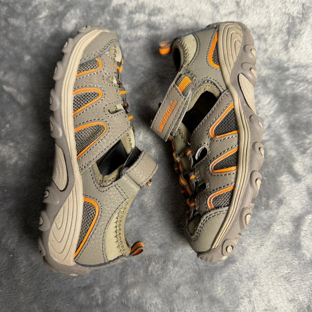 Merrell Hydro Hiker Kids 11M Tan Orange Leather Sandals MK261856